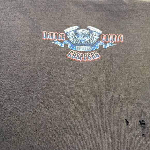 Vintage Orange County Choppers New York Eagle Biker T-Shirt Black Distressed - Picture 8 of 12